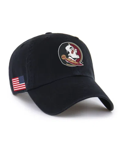 47 Brand Florida State Seminoles Americana Heritage American Flag Patch Adjustable Baseball Cap In Black