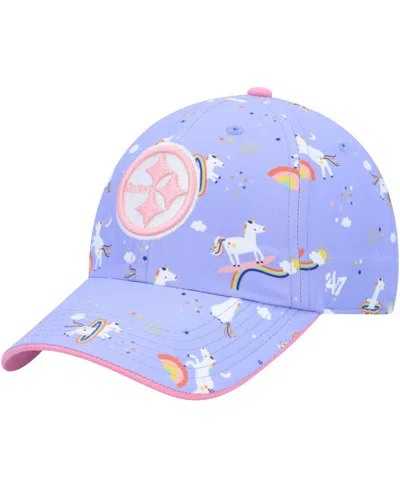 47 Brand Kids' Girls Preschool '47 Purple Pittsburgh Steelers Unicorn Clean Up Adjustable Hat