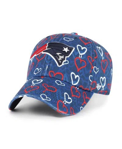 47 Brand Kids' Girls Preschool Navy New England Patriots Mural Clean Up Adjustable Hat In Blue