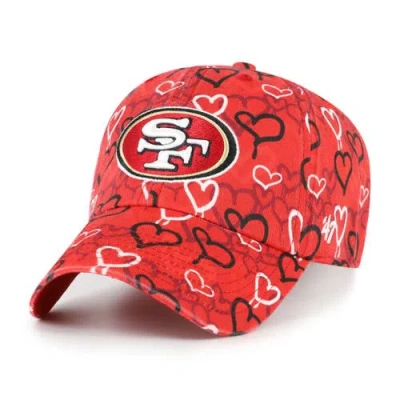 47 Brand Kids' Girls Toddler '47 Scarlet San Francisco 49ers Mural Clean Up Adjustable Hat In Red