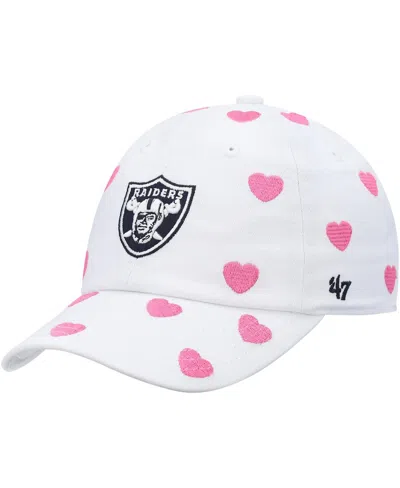 47 Brand Babies' Girls Toddler '47 White Las Vegas Raiders Surprise Clean Up Adjustable Hat