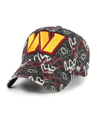 47 Brand Babies' Girls Toddler Black Washington Commanders Mural Clean Up Adjustable Hat In Multi