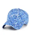 47 Brand Girls Toddler Blue Detroit Lions Mural Clean Up Adjustable Hat In Multi