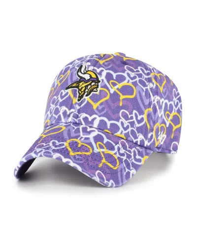 47 Brand Babies' Girls Toddler Purple Minnesota Vikings Mural Clean Up Adjustable Hat In Multi
