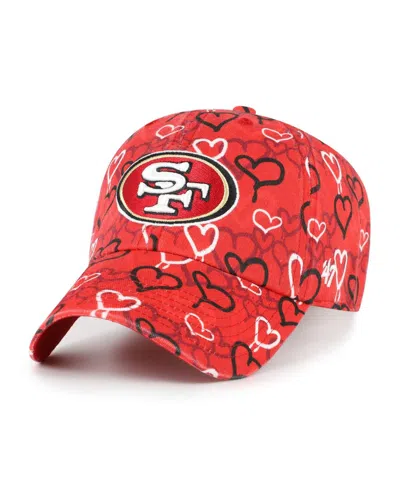 47 Brand Babies' Girls Toddler Scarlet San Francisco 49ers Mural Clean Up Adjustable Hat In Red