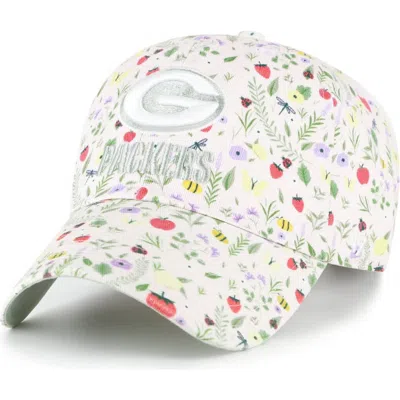 47 Brand Kids' Girls Youth '47  Light Pink Green Bay Packers Posey Clean Up Adjustable Hat In White