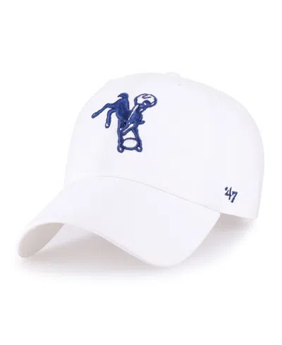 47 Brand Indianapolis Colts Historic Logo Clean Up Adjustable Baseball Cap In White