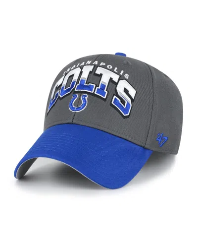 47 Brand Indianapolis Colts Mvp Adjustable Embroidered Structured Baseball Cap In Charcoal