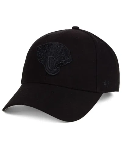 47 Brand Jacksonville Jaguars Black & Black Mvp Strapback Cap In Black,black
