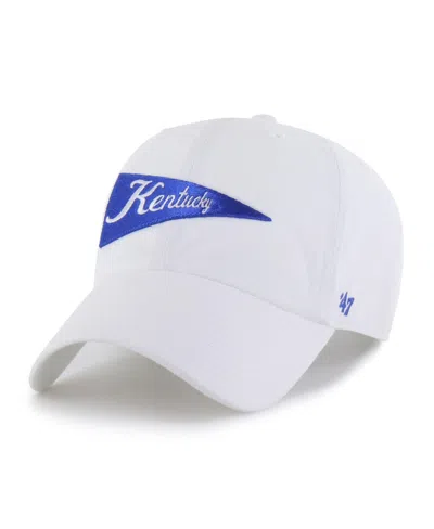47 Brand Kentucky Wildcats Adjustable Vault Clean Up Baseball Cap In White