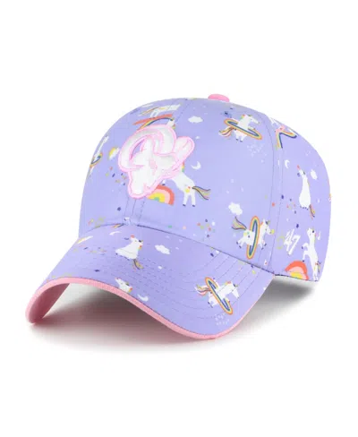 47 Brand Kids' Los Angeles Rams Unicorn Clean Up Adjustable Baseball Cap In Purple