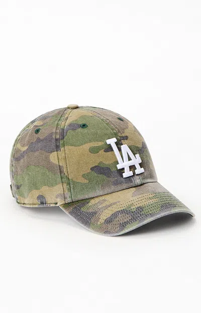 47 Brand La Dodgers Camo Clean Up Dad Hat In Camouflage In Neutral