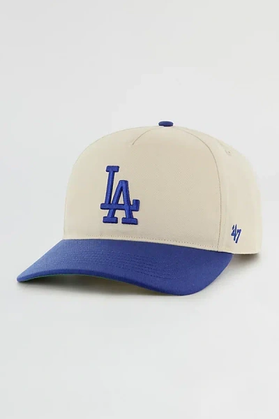 47 Brand La Dodgers Hitch Relaxed Fit Baseball Hat In Cream, Men's At Urban Outfitters In White