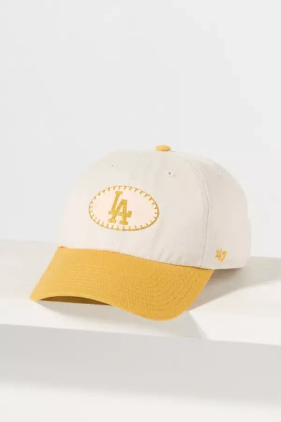 47 Brand Leather Patch Baseball Cap In Yellow