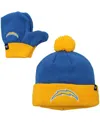 47 Brand Little Boys And Girls ' Powder Blue, Gold Los Angeles Chargers Bam Bam Cuffed Knit Hat With In Powder Blue,gold
