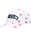 47 Brand Little Girls White Seattle Seahawks Surprise Clean Up Adjustable Hat In White