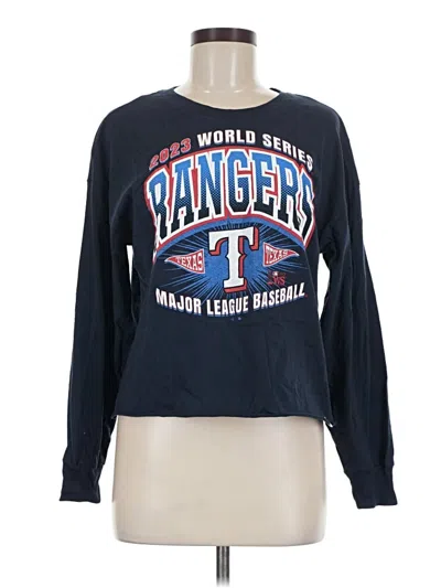 Pre-owned 47 Brand Long Sleeve Top Blue Crew Neck Tops