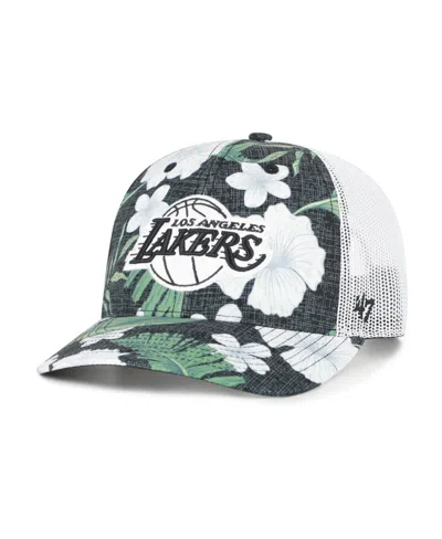 47 Brand Los Angeles Lakers Beach Side Trucker Adjustable Baseball Cap In Black,white