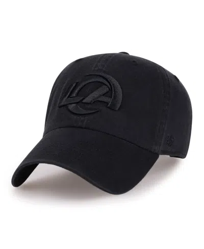 47 Brand Los Angeles Rams Adjustable Low-crown Tonal Clean Up Cap In Black
