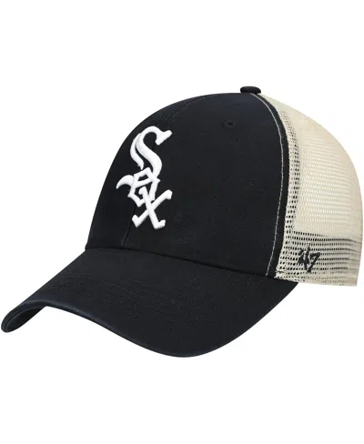 47 Brand Men's '47 Black, Natural Chicago White Sox Flagship Washed Mvp Trucker Snapback Hat In Black,natural