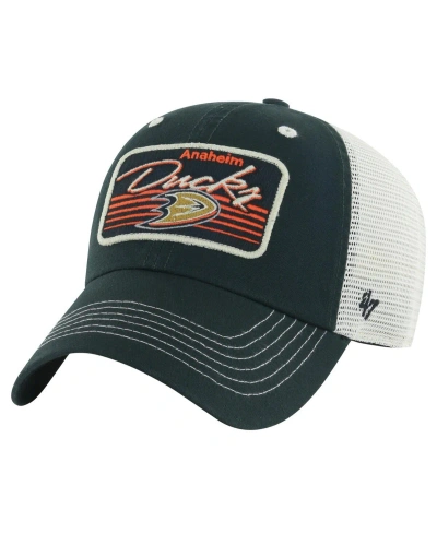 47 Brand Men's ' Black Anaheim Ducks Five Point Patch Clean Up Adjustable Hat