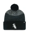 47 Brand Men's ' Black Chicago White Sox Darkfreeze Cuffed Knit Hat With Pom In Black