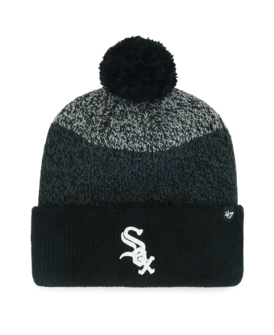 47 Brand Men's ' Black Chicago White Sox Darkfreeze Cuffed Knit Hat With Pom