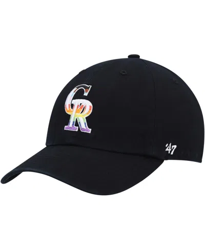 47 Brand Men's ' Black Colorado Rockies Team Pride Clean Up Adjustable Hat