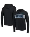 47 Brand Men's ' Black Distressed Carolina Panthers Field Franklin Hooded Long Sleeve T-shirt In Black