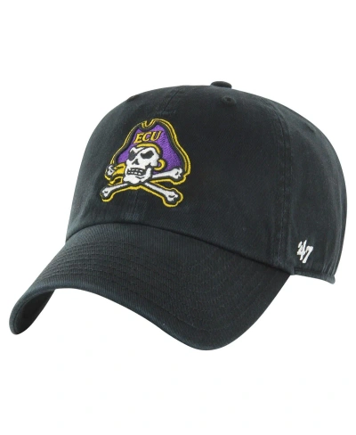 47 Brand Men's ' Black Distressed Ecu Pirates Vintage-like Clean Up Adjustable Hat