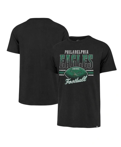 47 Brand Men's ' Black Distressed Philadelphia Eagles Gridiron Classics Last Call Franklin T-shirt