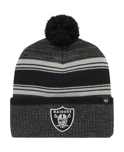 47 Brand Men's ' Black Las Vegas Raiders Fadeout Cuffed Knit Hat With Pom