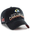 47 Brand Men's ' Black Los Angeles Rams Super Bowl Lvi Champions Sunset Clean Up Adjustable Hat In Black