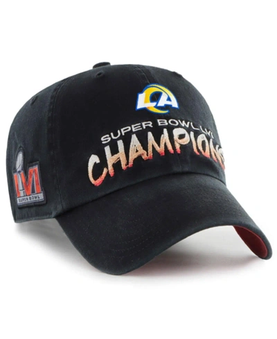 47 Brand Men's ' Black Los Angeles Rams Super Bowl Lvi Champions Sunset Clean Up Adjustable Hat