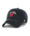 47 BRAND MEN'S '47 BRAND BLACK MIAMI HEAT CLASSIC FRANCHISE FITTED HAT