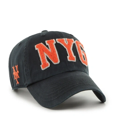 47 Brand Men's ' Black New York Giants Cooperstown Collection Hand Off Clean Up Adjustable Hat