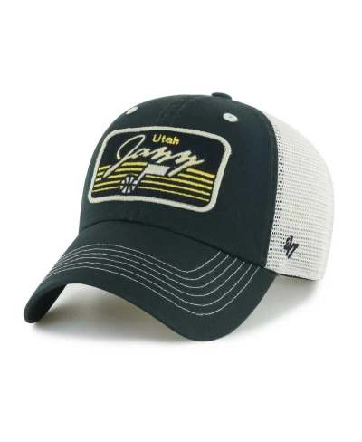 47 Brand Men's ' Black Utah Jazz Five Point Patch Clean Up Adjustable Hat