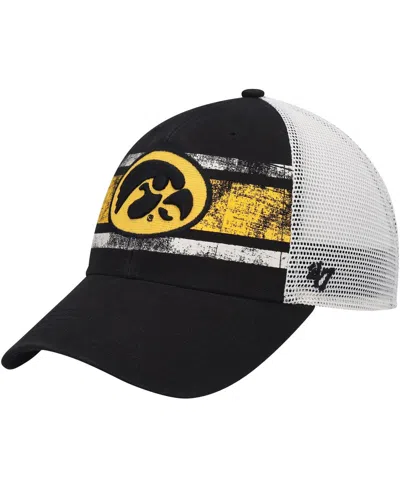 47 Brand Men's ' Black, White Iowa Hawkeyes Interlude Mvp Trucker Snapback Hat In Black,white