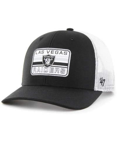 47 Brand Men's ' Black, White Las Vegas Raiders Drifter Adjustable Trucker Hat In Black,white