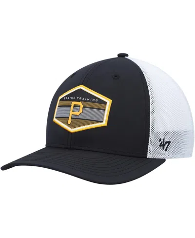 47 Brand Men's ' Black, White Pittsburgh Pirates Spring Training Burgess Trucker Snapback Hat In Black,white