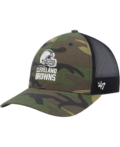 47 Brand Men's ' Camo, Black Cleveland Browns Trucker Adjustable Hat In Camo,black