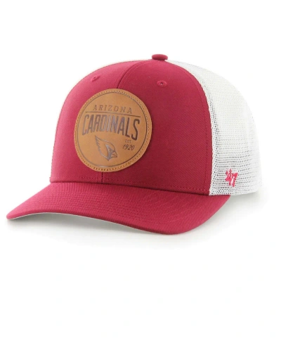 47 Brand Men's ' Cardinal Arizona Cardinals Leather Head Flex Hat