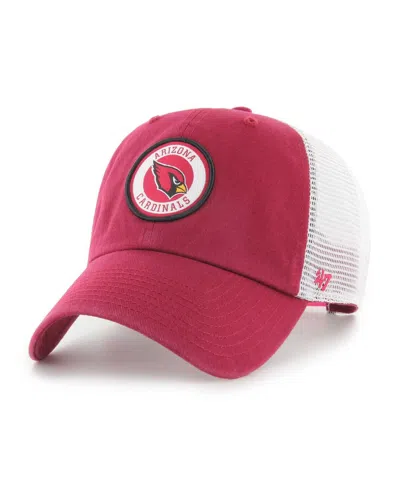 47 Brand Men's ' Cardinal, White Arizona Cardinals Highline Clean Up Trucker Snapback Hat In Cardinal,white