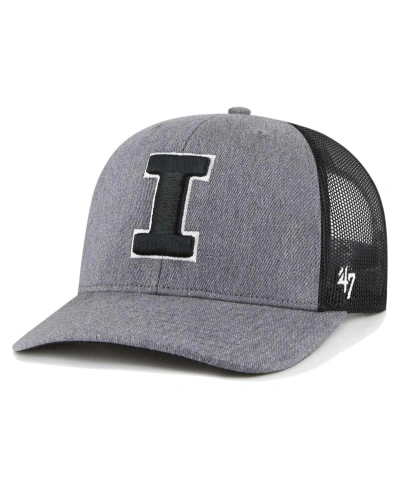 47 Brand Men's ' Charcoal Illinois Fighting Illini Carbon Trucker Adjustable Hat