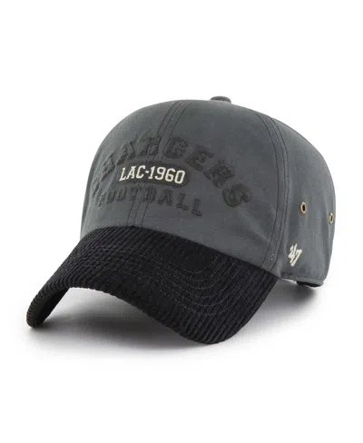 47 Brand Men's ' Charcoal Los Angeles Chargers Ridgeway Clean Up Adjustable Hat