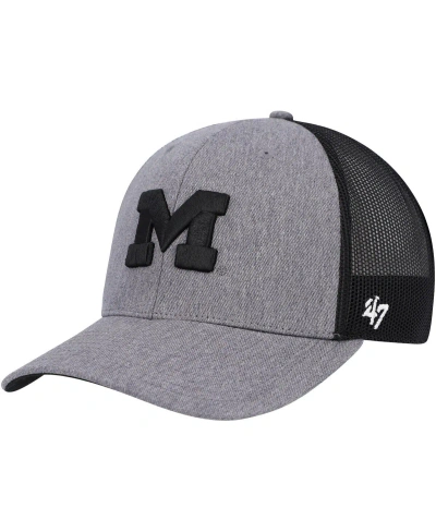 47 Brand Men's ' Charcoal Michigan Wolverines Carbon Trucker Adjustable Hat