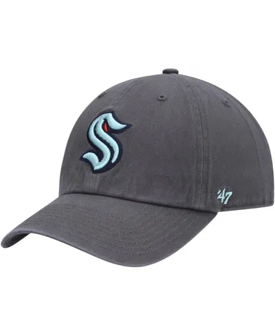 47 Brand Men's ' Charcoal Seattle Kraken Clean Up Adjustable Hat