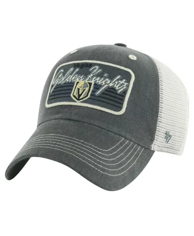 47 Brand Men's ' Charcoal Vegas Golden Knights Five Point Patch Clean Up Adjustable Hat