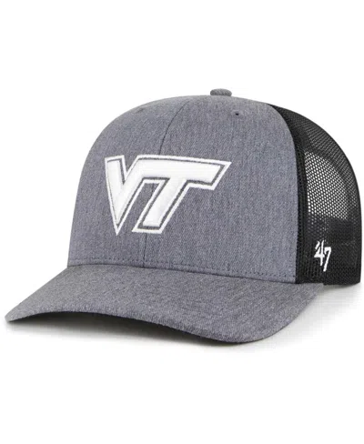 47 Brand Men's ' Charcoal Virginia Tech Hokies Carbon Trucker Adjustable Hat