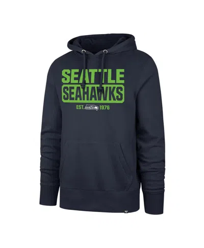 47 Brand Men's ' College Navy Seattle Seahawks Box Out Headline Pullover Hoodie